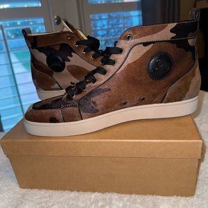 Christian Louboutin rantus orlato flat pony camouflage size 45 1/2